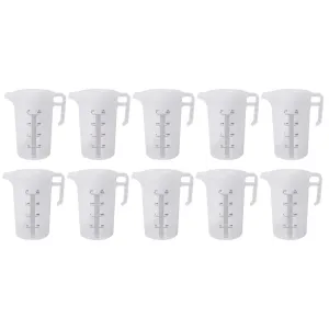 10x 2L Measuring Jug Heavy Duty Clear Plastic Propylene Food Grade BPA 5 Pro-Jug