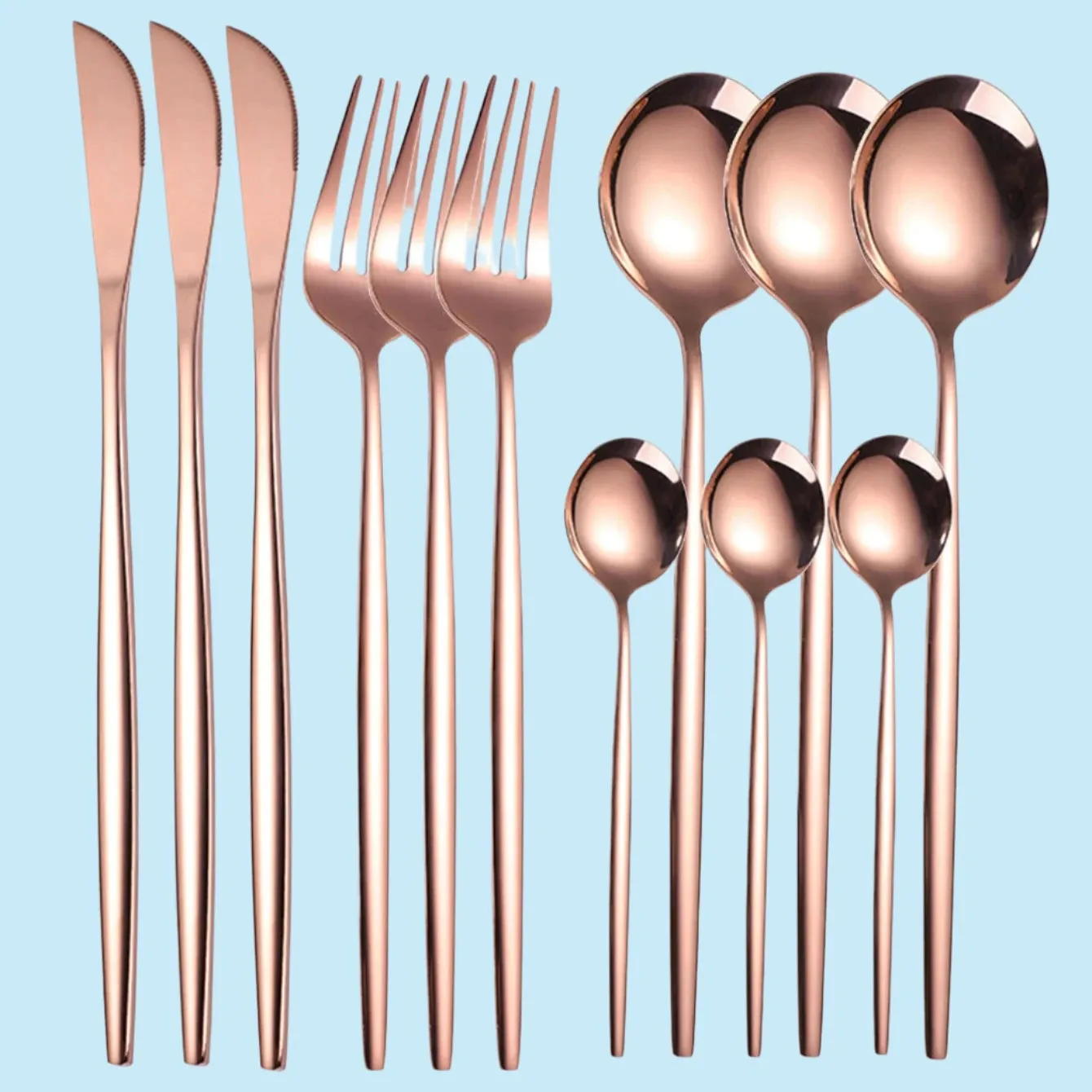 12pc Thin stainless steel cutlery set