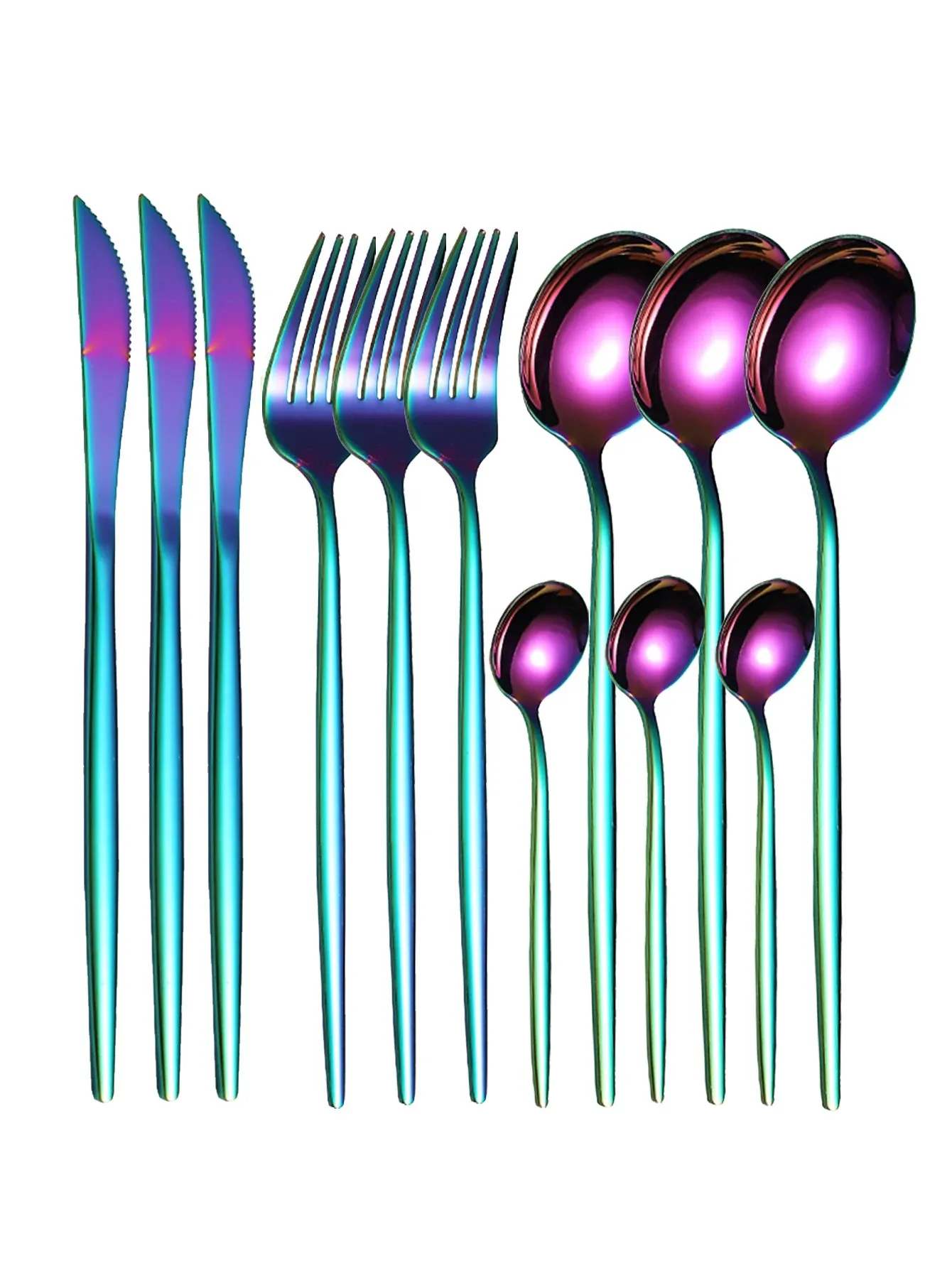 12pc Thin stainless steel cutlery set