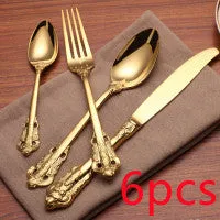 304 Stainless Steel Titanium Hotel Tableware Set