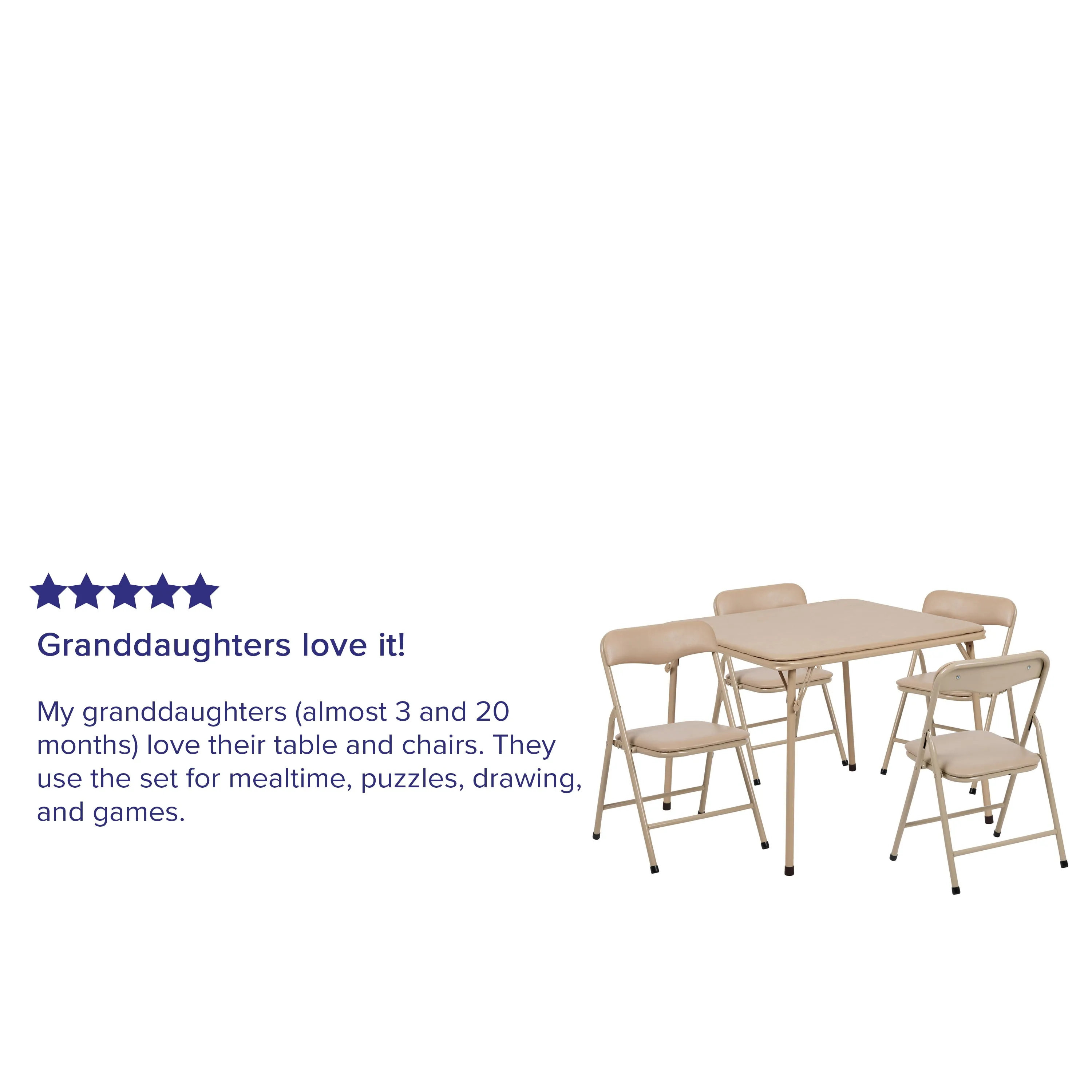 5 PC Kids Folding Table Set JB-9-KID-TN-GG