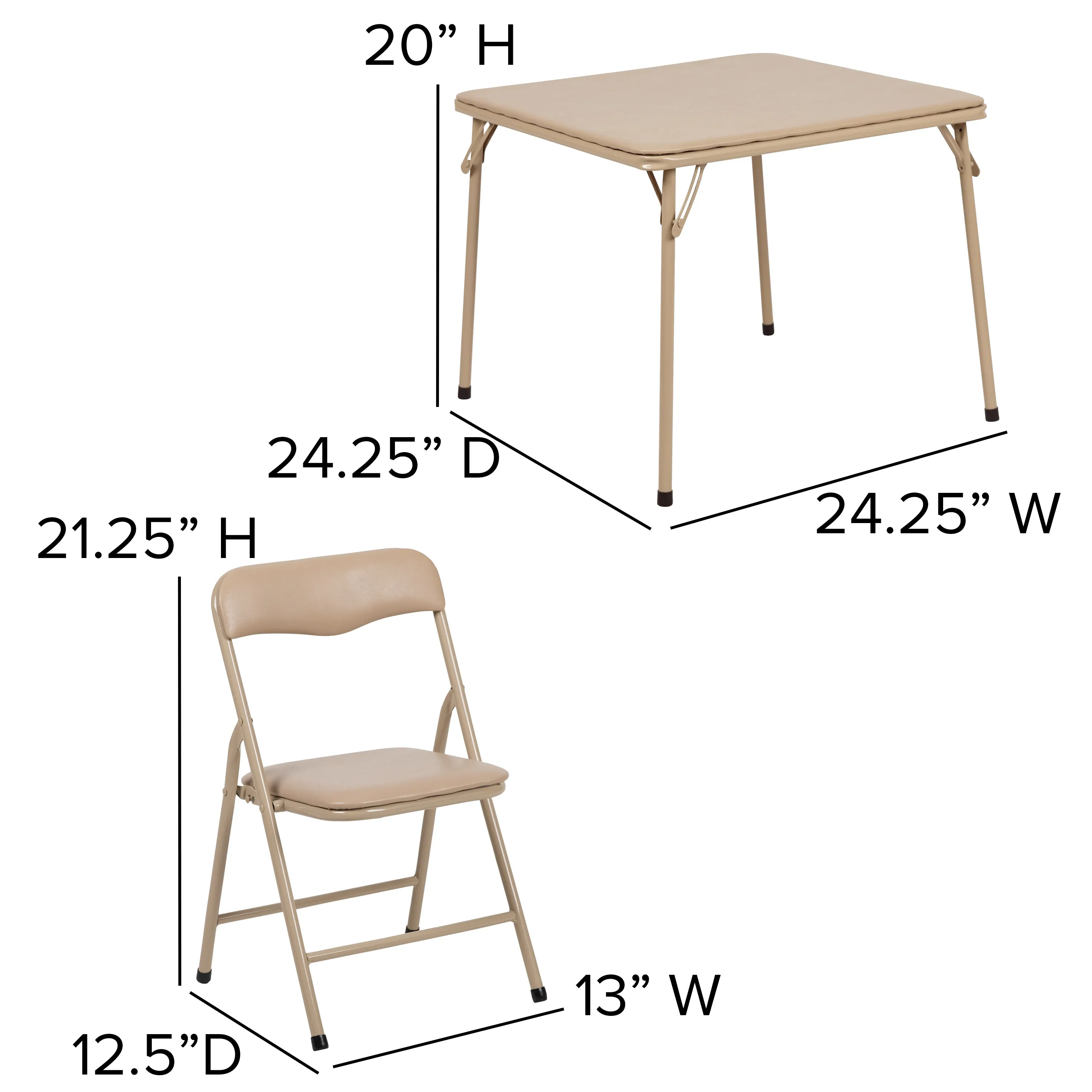 5 PC Kids Folding Table Set JB-9-KID-TN-GG