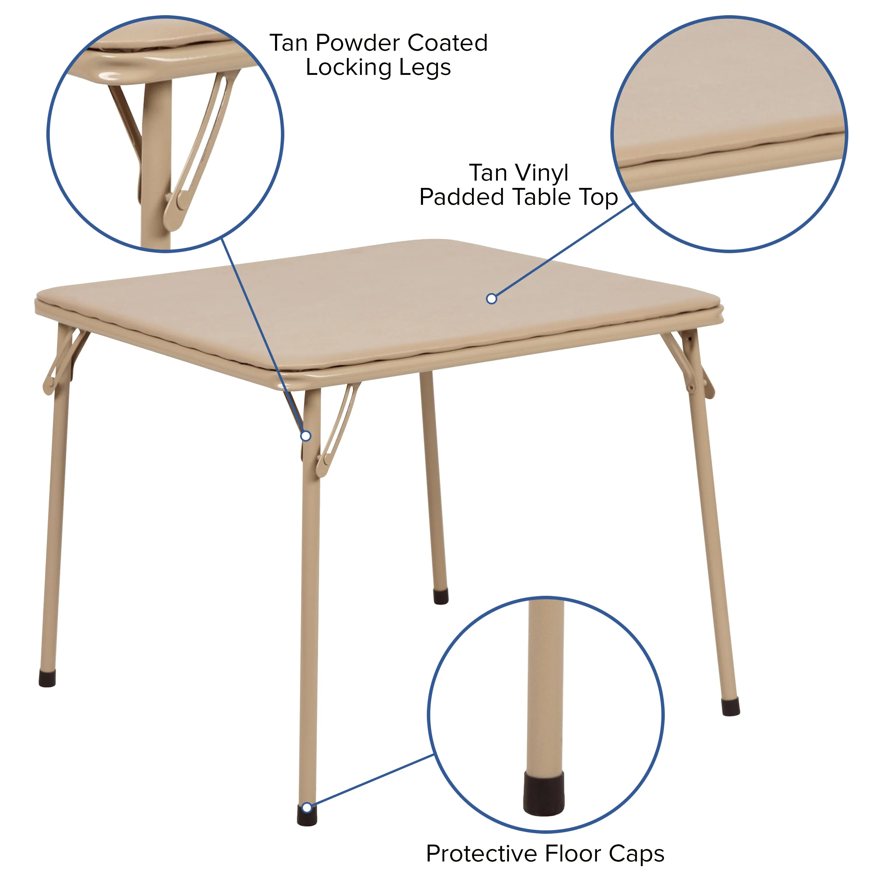 5 PC Kids Folding Table Set JB-9-KID-TN-GG