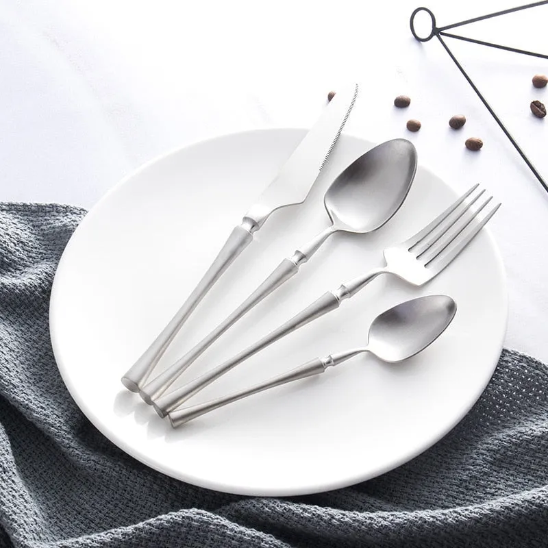 A Gold Dinnerware Of Stainless Steel Cutlery Set With Forks Knives Spoons For A Christmas Gift