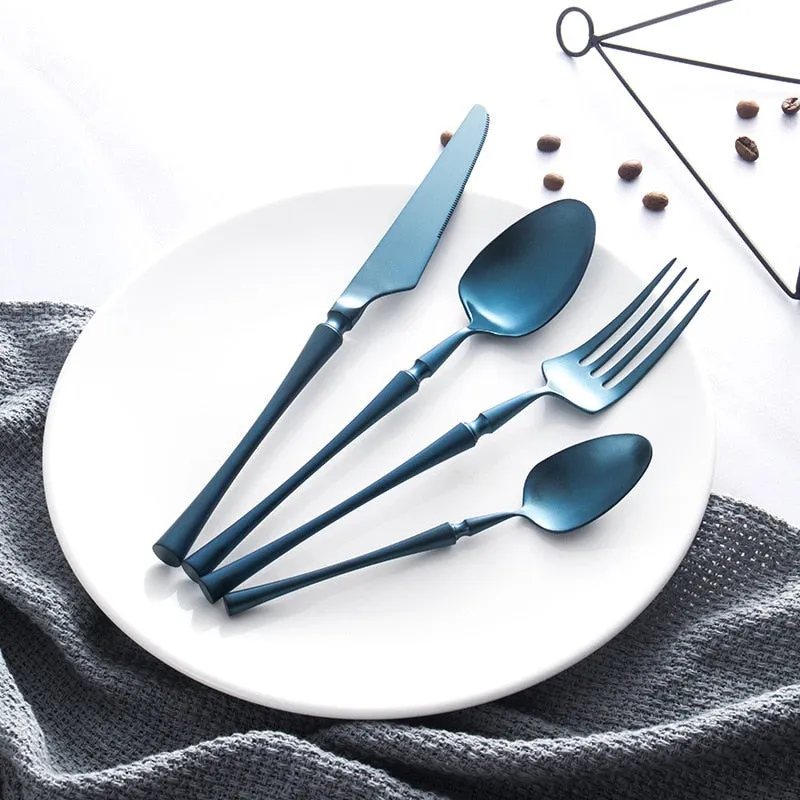 A Gold Dinnerware Of Stainless Steel Cutlery Set With Forks Knives Spoons For A Christmas Gift