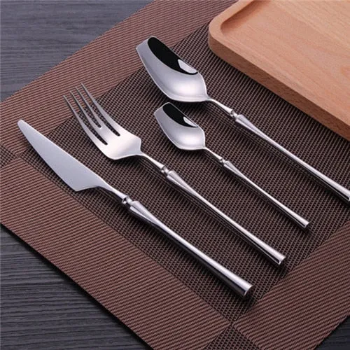 A Gold Dinnerware Of Stainless Steel Cutlery Set With Forks Knives Spoons For A Christmas Gift