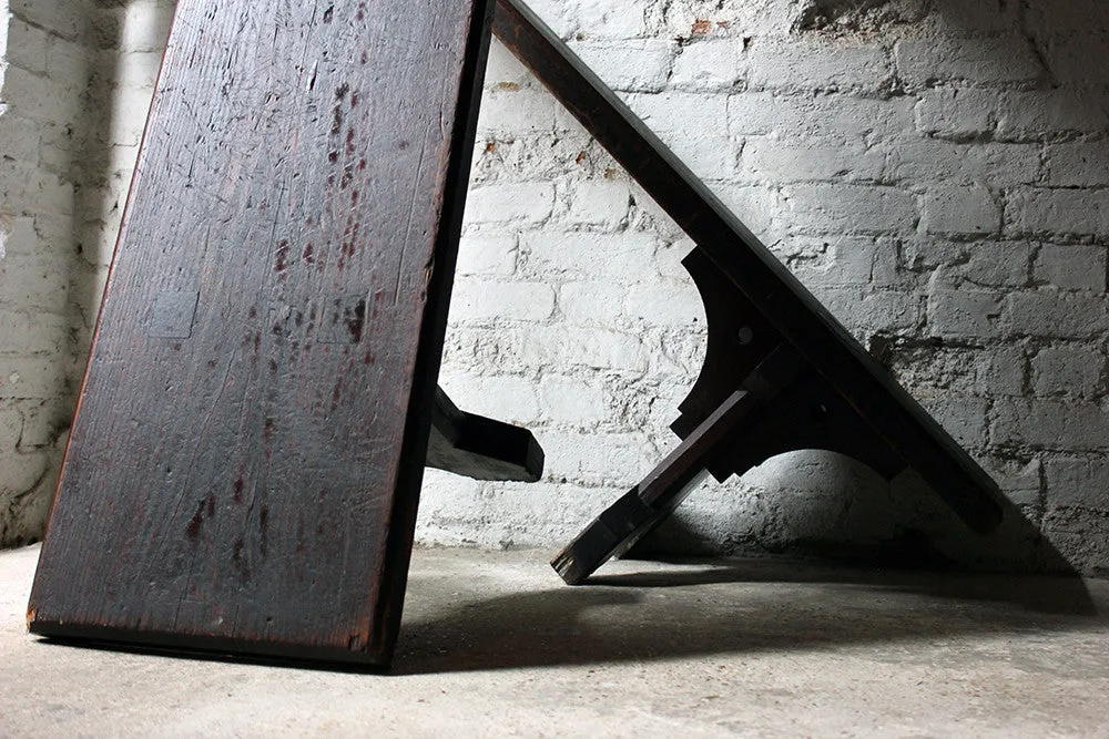 A Good Near Pair of c.1860s Gothic Revival Oak Benches in the Manner of A.W.N. Pugin