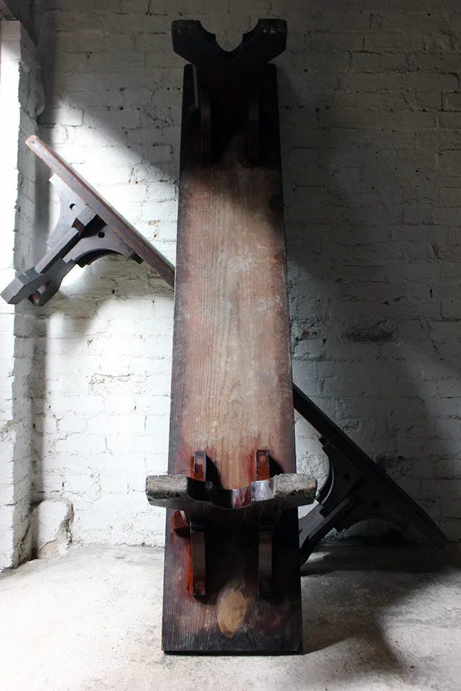 A Good Near Pair of c.1860s Gothic Revival Oak Benches in the Manner of A.W.N. Pugin