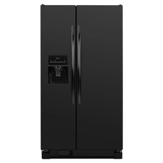 Amana® 35.5-inch Wide Amana® Side-by-Side Refrigerator with Gallon Door Storage Bins -- 24 cu. ft. Capacity - Black