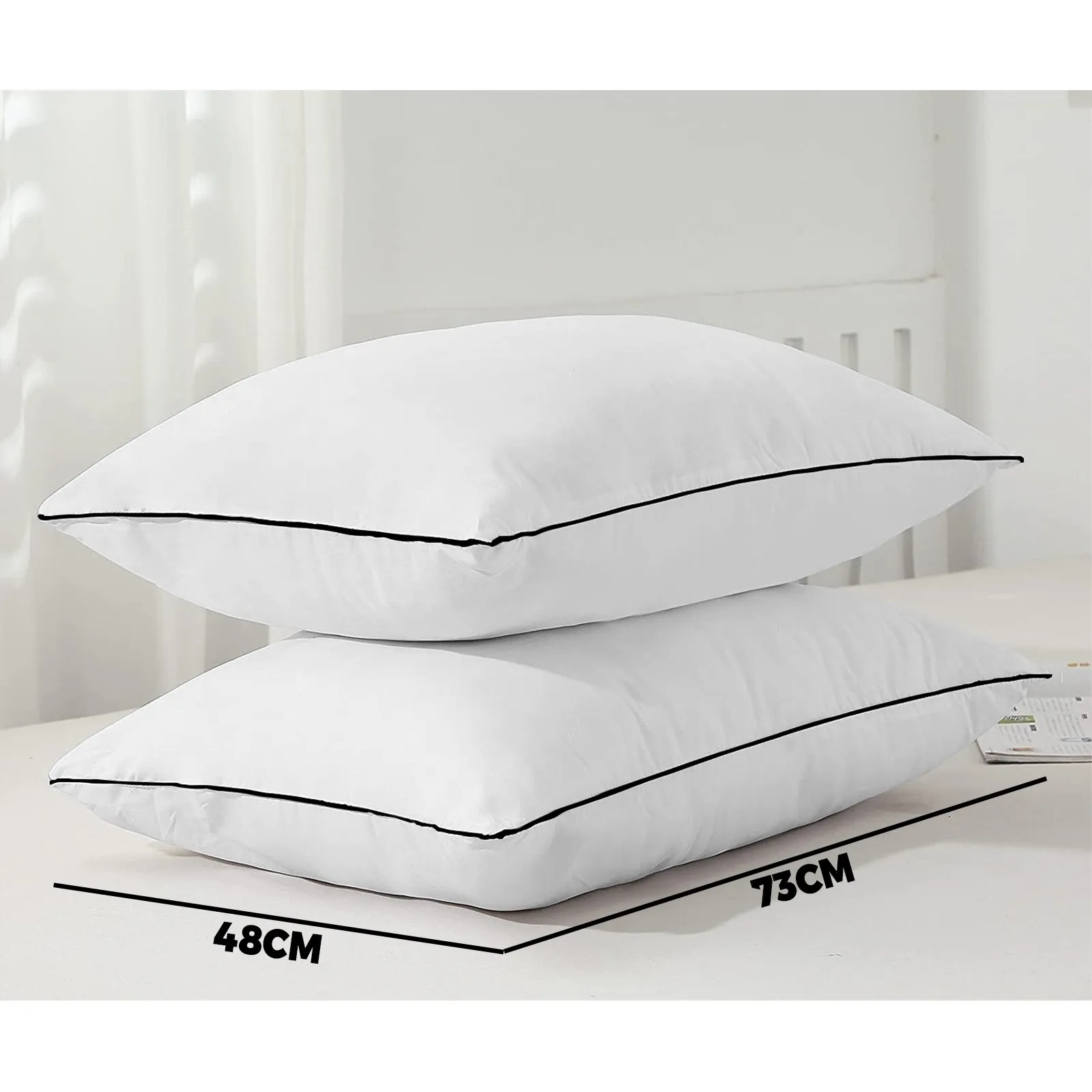 Bedra Microfibre Pillow Hotel Cotton Cover Home Soft Quality Luxury 4pcs 48 x 73cm