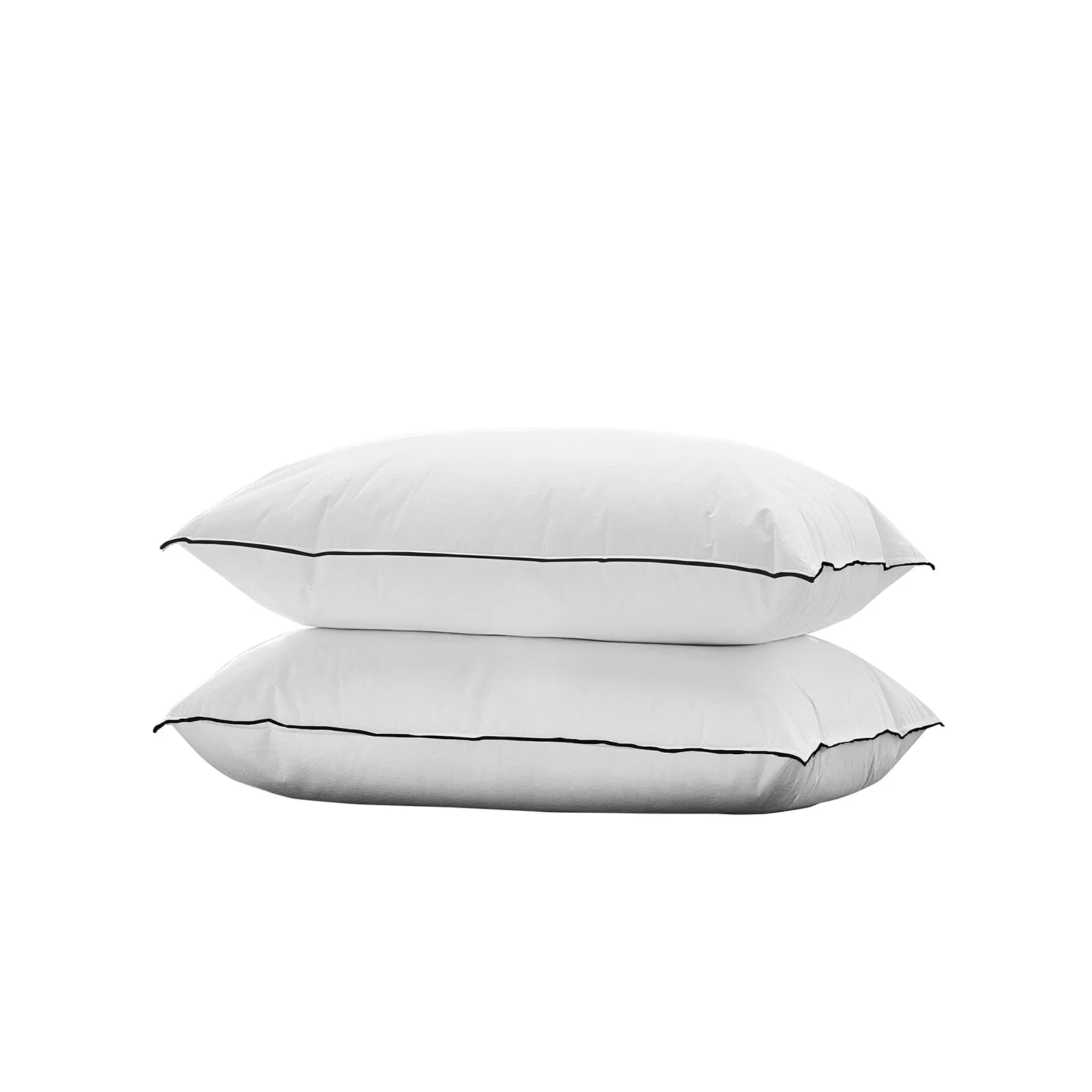 Bedra Pillow Duck Feather Down Standard Pillows Cotton Cover - Twin Pack