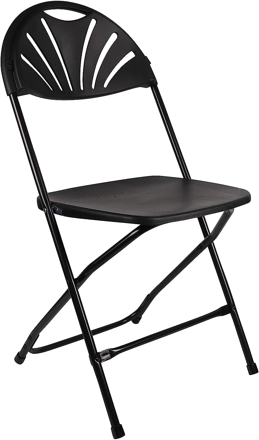 Black Plastic Folding Chair Fan Back- In Store Only