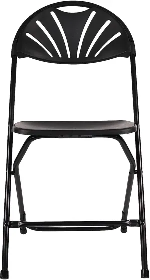 Black Plastic Folding Chair Fan Back- In Store Only