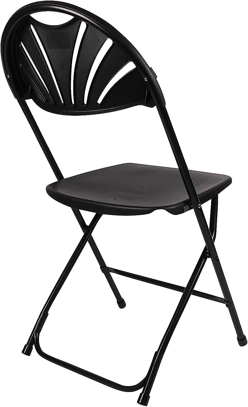 Black Plastic Folding Chair Fan Back- In Store Only