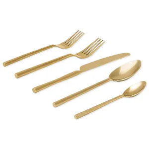 Blue Pheasant Gwen Polished Gold Flatware Set