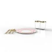 Blush Gold Flower 56pc Party Set (Setting for 8)