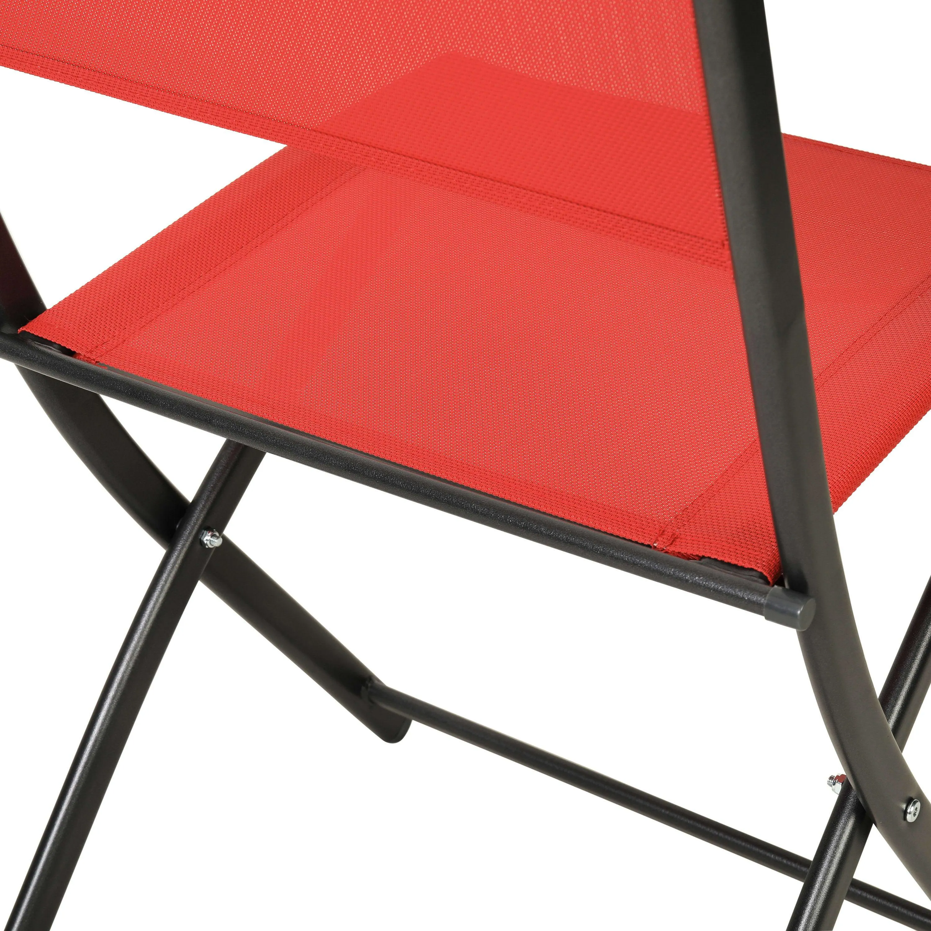 Brazos Set of 2 Commercial Grade Indoor/Outdoor Folding Chairs with Flex Comfort Material Backs and Seats and Metal Frames