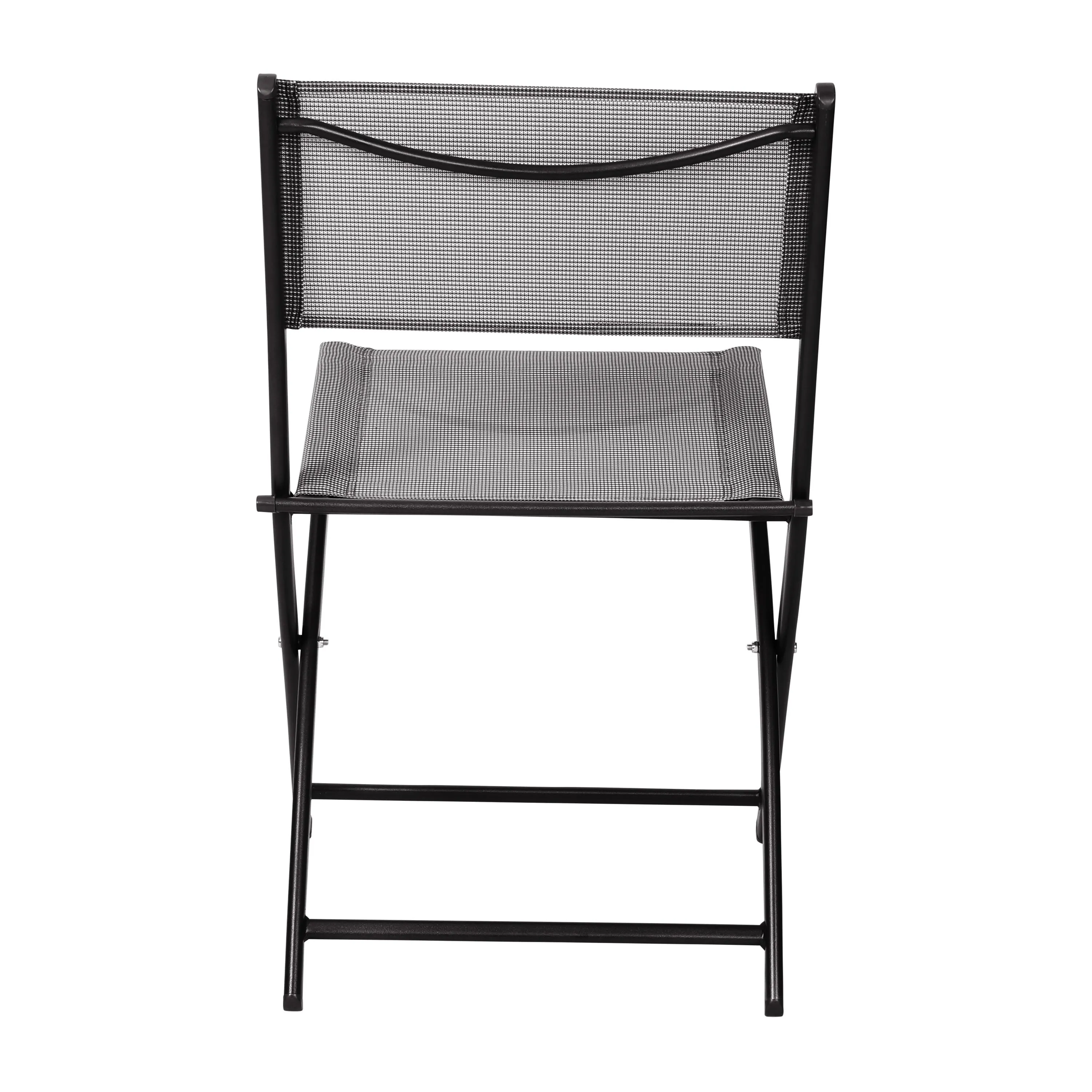 Brazos Set of 2 Commercial Grade Indoor/Outdoor Folding Chairs with Flex Comfort Material Backs and Seats and Metal Frames