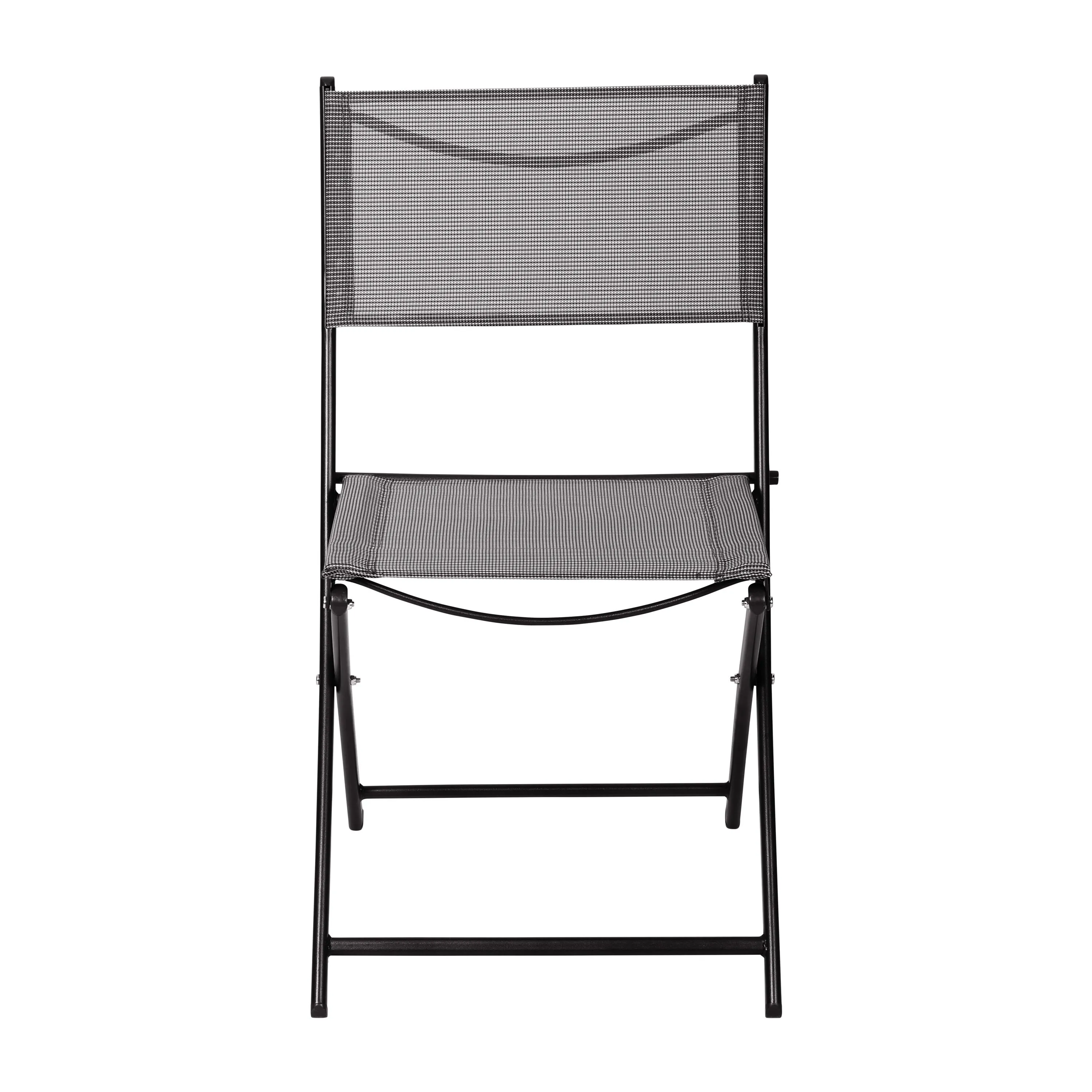 Brazos Set of 2 Commercial Grade Indoor/Outdoor Folding Chairs with Flex Comfort Material Backs and Seats and Metal Frames