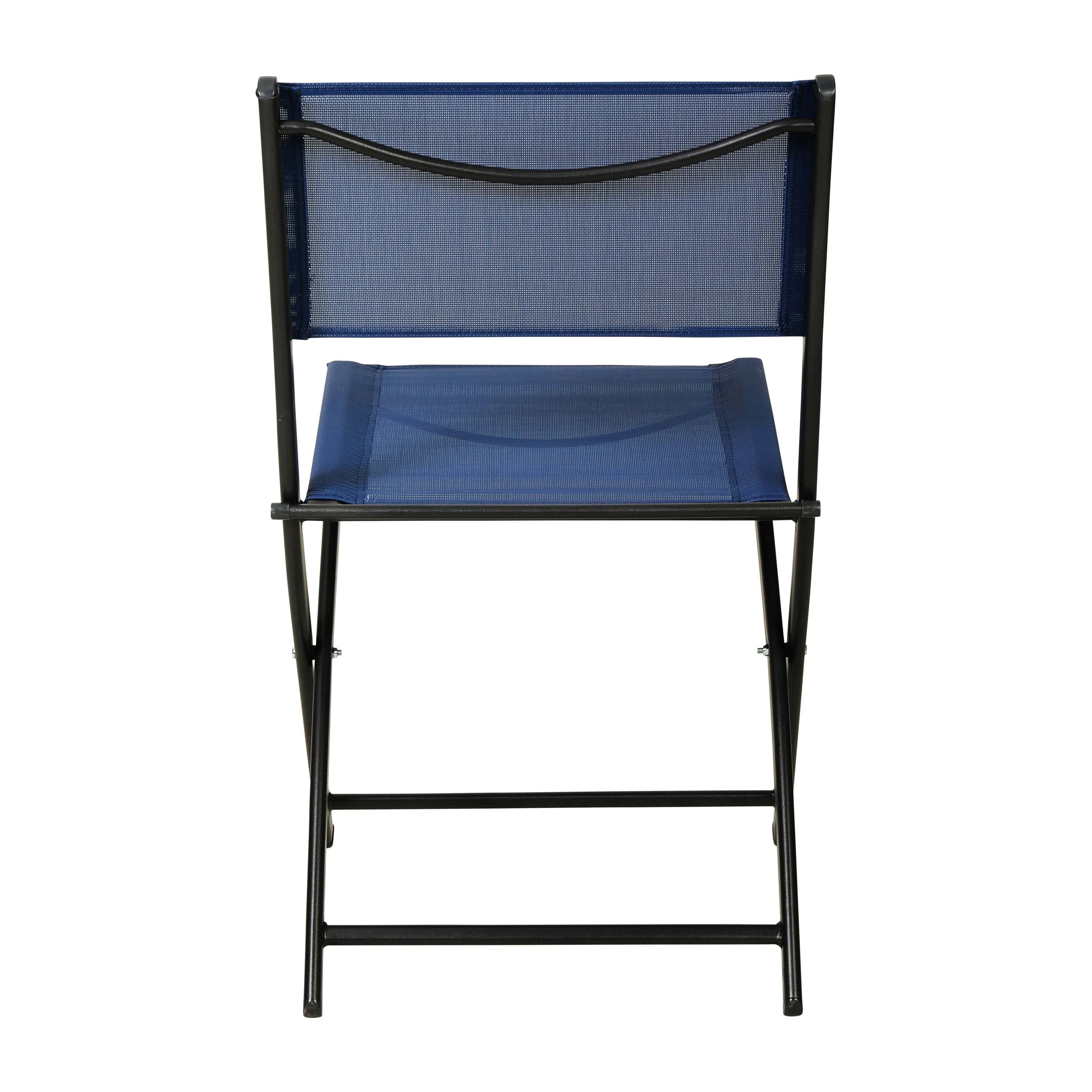 Brazos Set of 2 Commercial Grade Indoor/Outdoor Folding Chairs with Flex Comfort Material Backs and Seats and Metal Frames