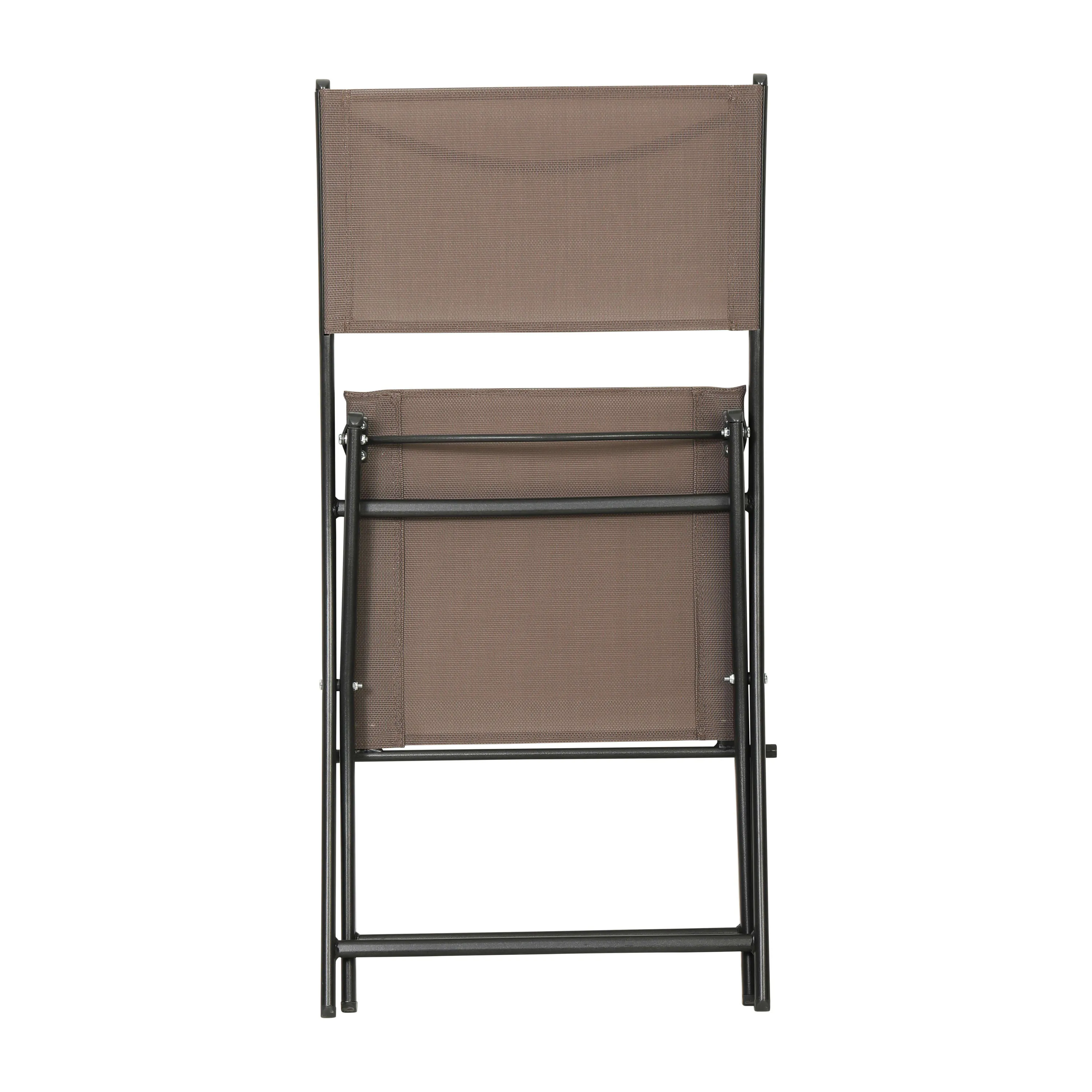 Brazos Set of 2 Commercial Grade Indoor/Outdoor Folding Chairs with Flex Comfort Material Backs and Seats and Metal Frames