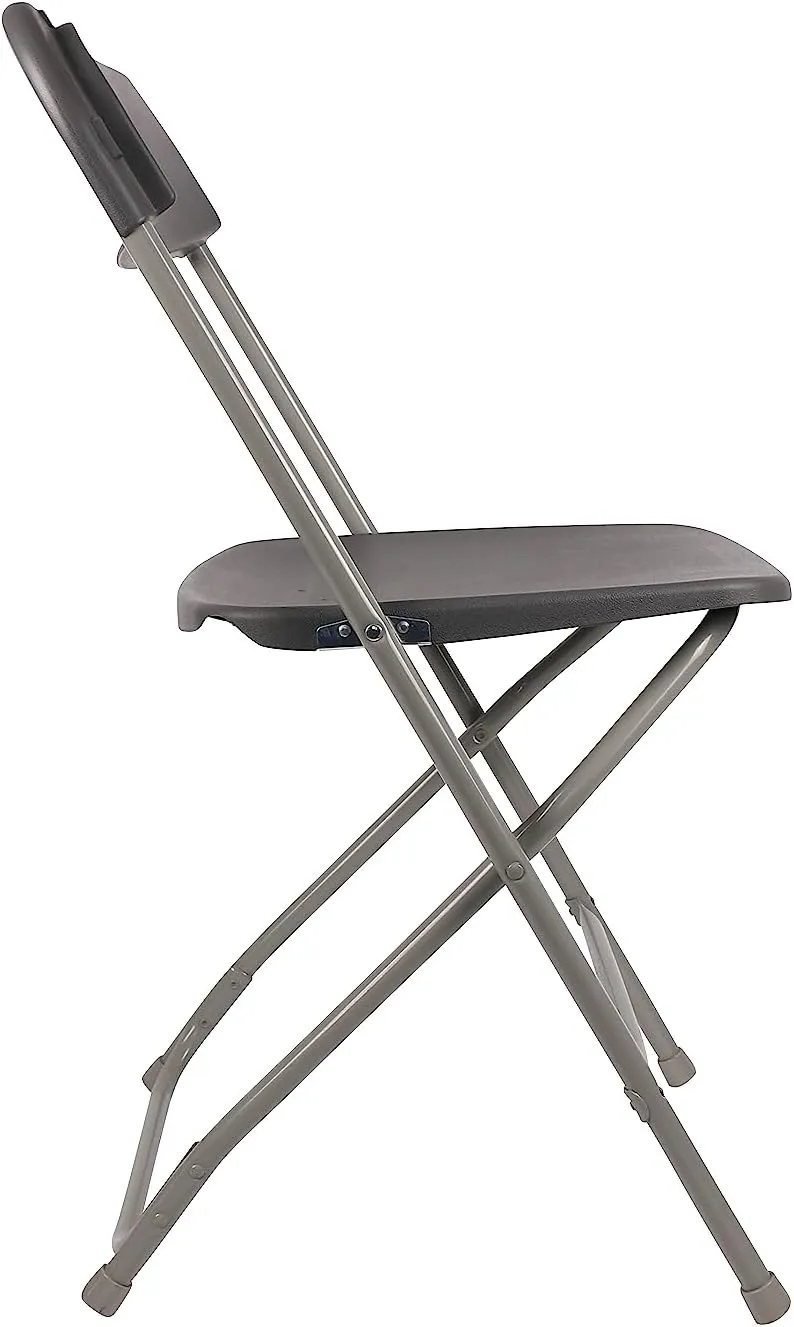 BTExpert Gray Plastic Folding Chair Steel Frame Commercial High Capacity Event Chair lightweight Set for Office Wedding Party Picnic Kitchen Dining Church School