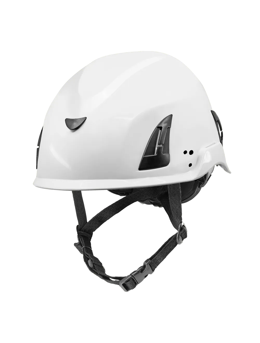 Bullhead Safety™ Head Protection - White Climbing Style Protective Helmet with Six-Point Ratchet Suspension and Four-Point Chin Strap - HH-CH1-W