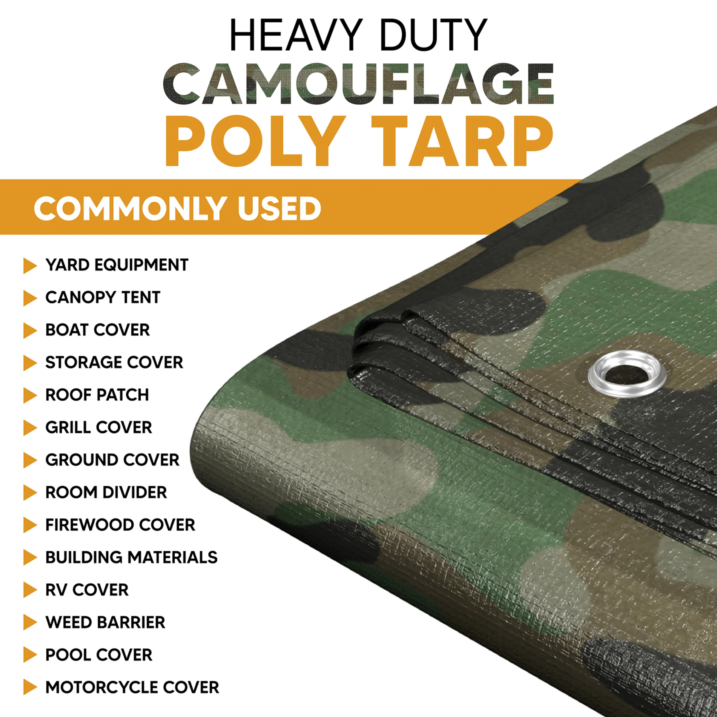 Camouflage Poly Tarp 6' x 8'