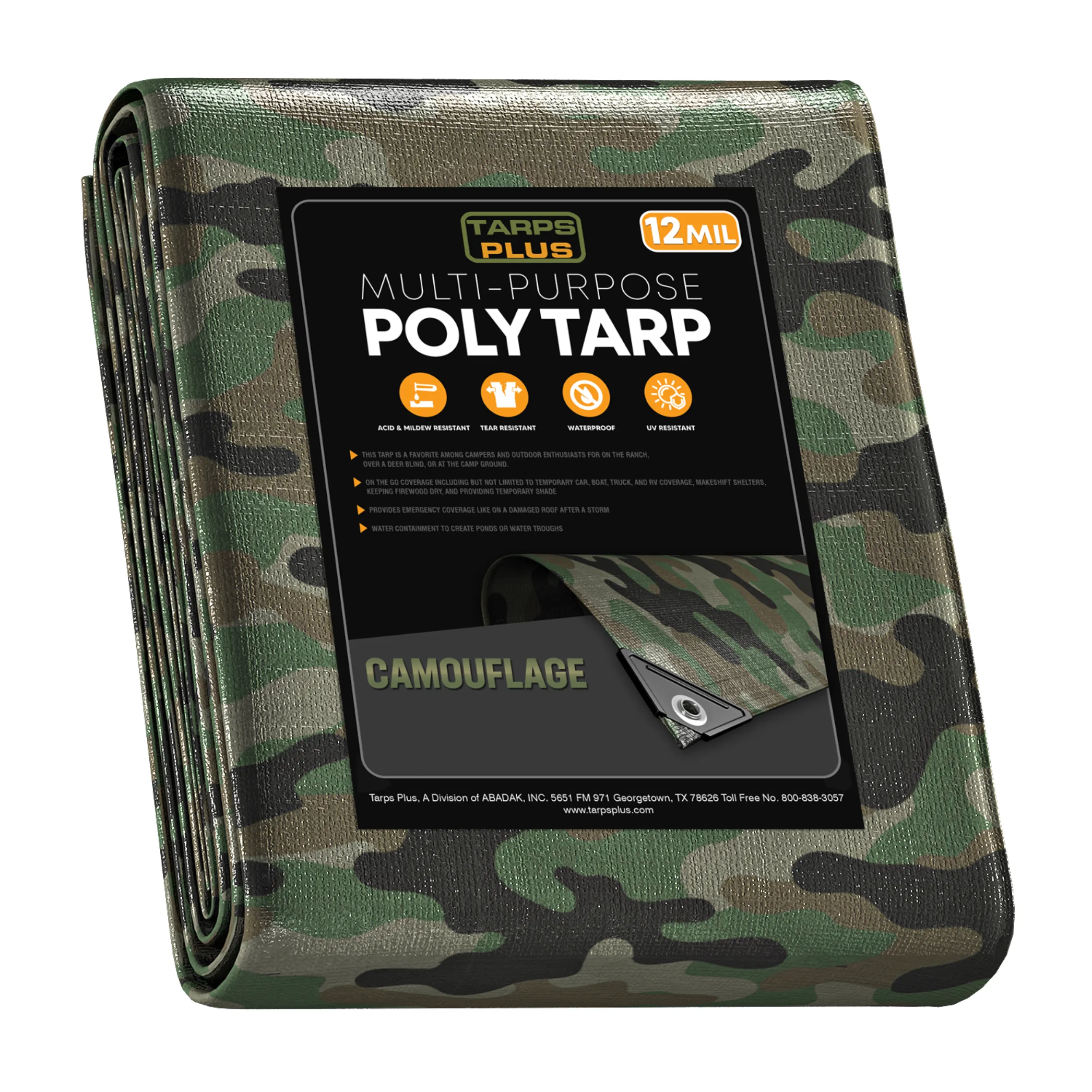 Camouflage Poly Tarp 6' x 8'