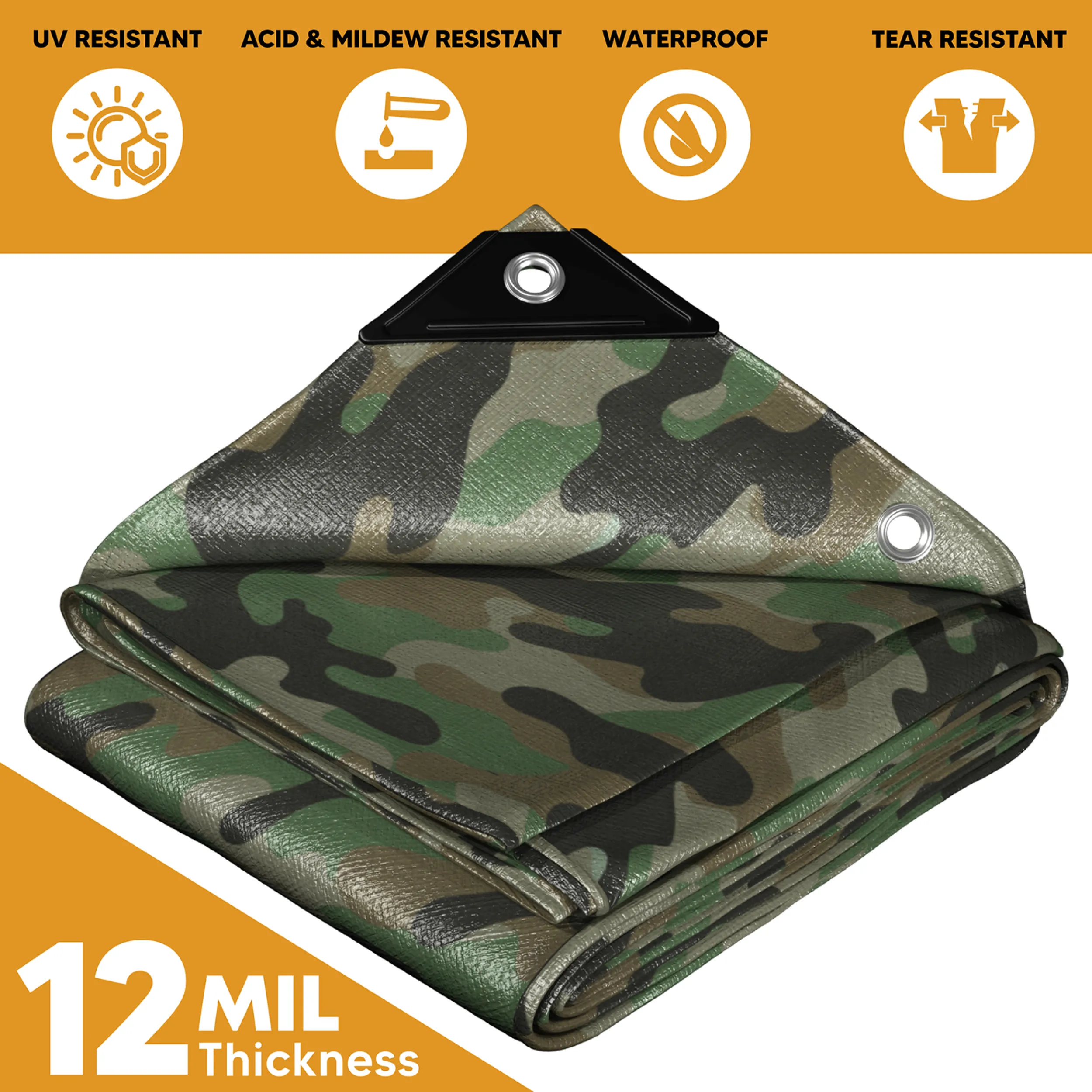 Camouflage Poly Tarp 6' x 8'