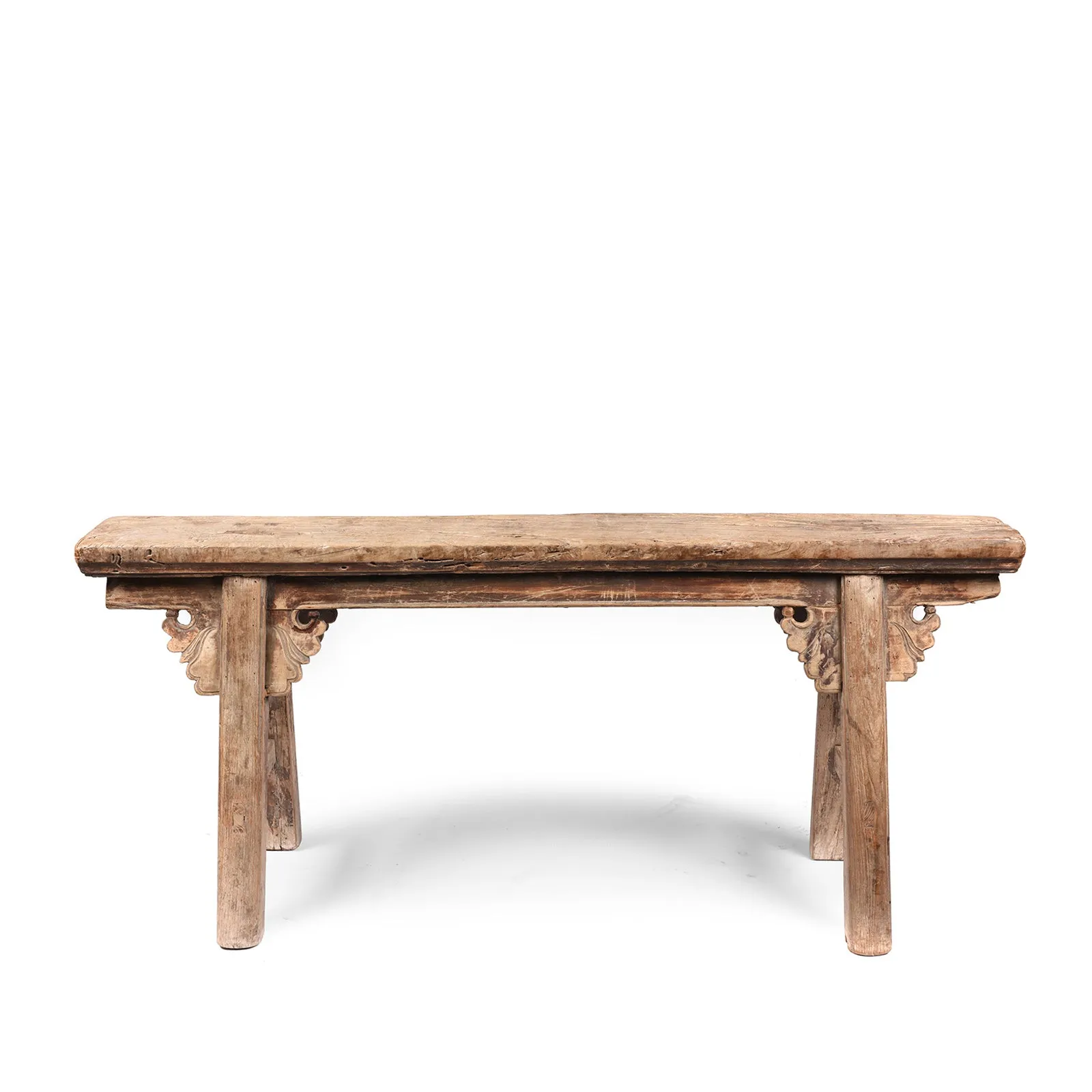 Chinese Elm Spring Bench From Shanxi Province - 19thC