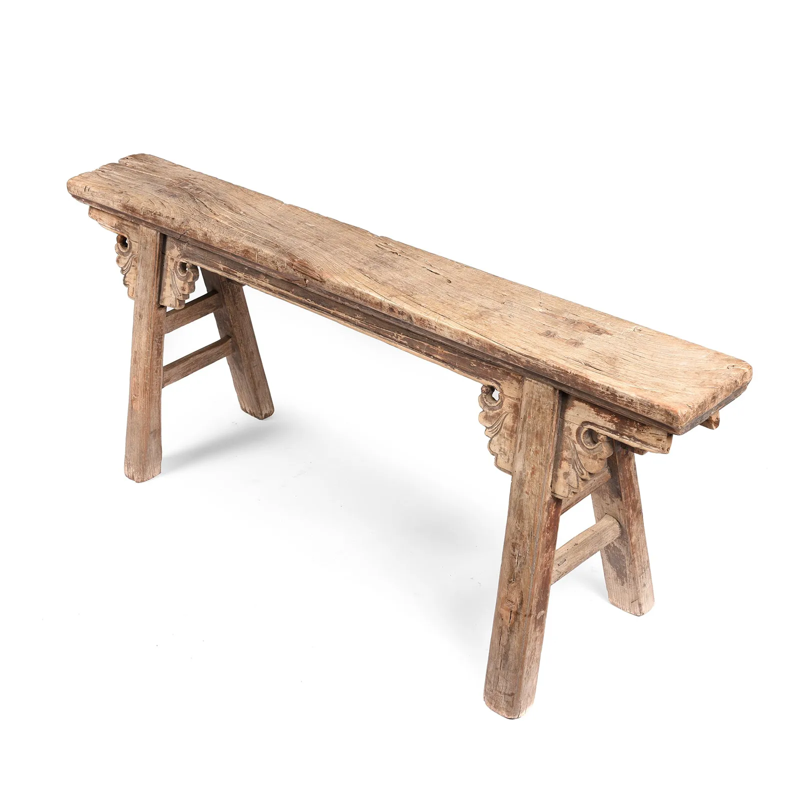 Chinese Elm Spring Bench From Shanxi Province - 19thC