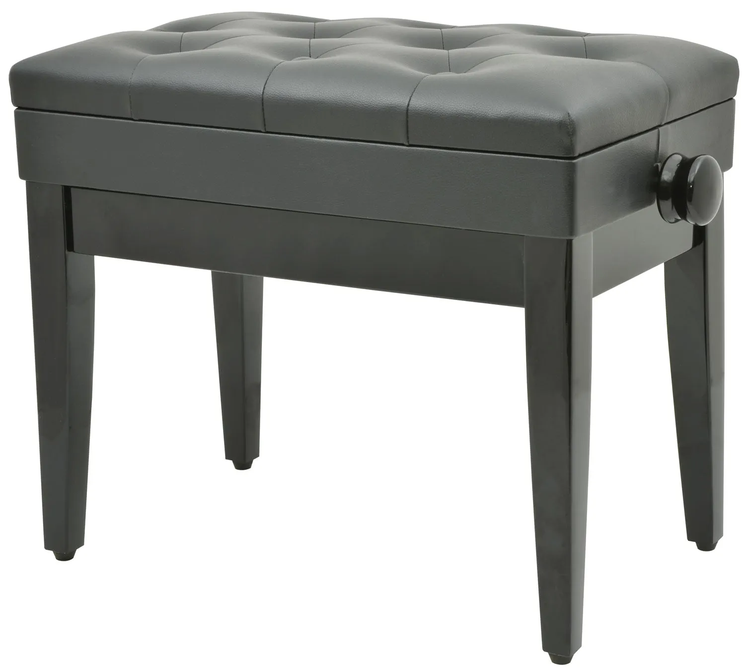 Chord Piano bench with storage - black