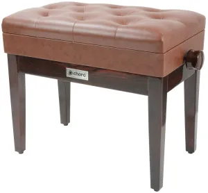 Chord Piano bench with storage - brown