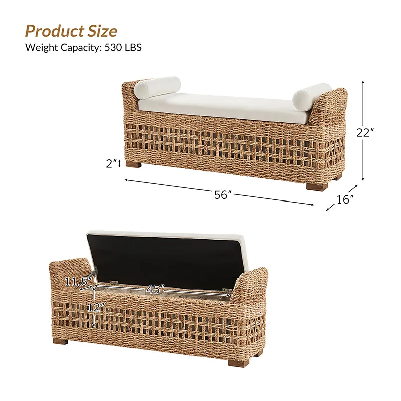 Coastal Charm: Leo Ratten Storage Bench