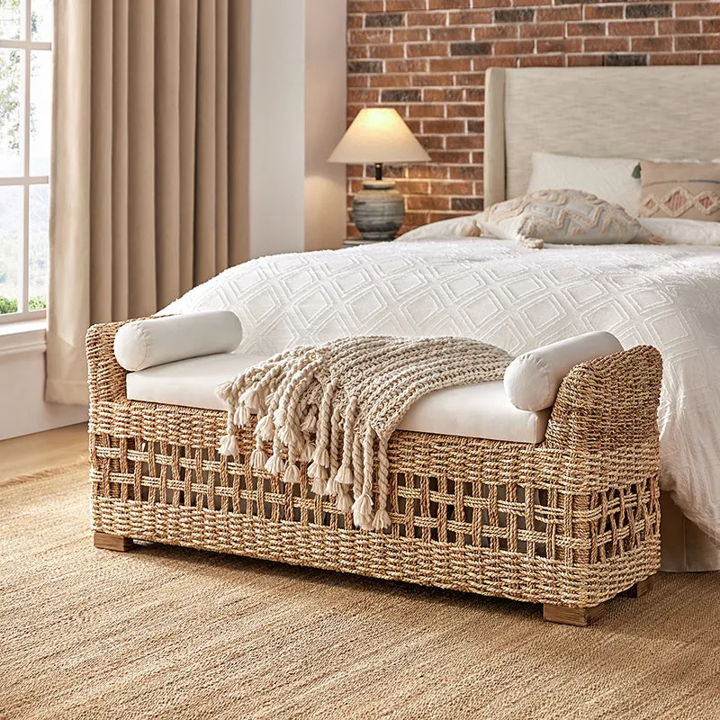 Coastal Charm: Leo Ratten Storage Bench