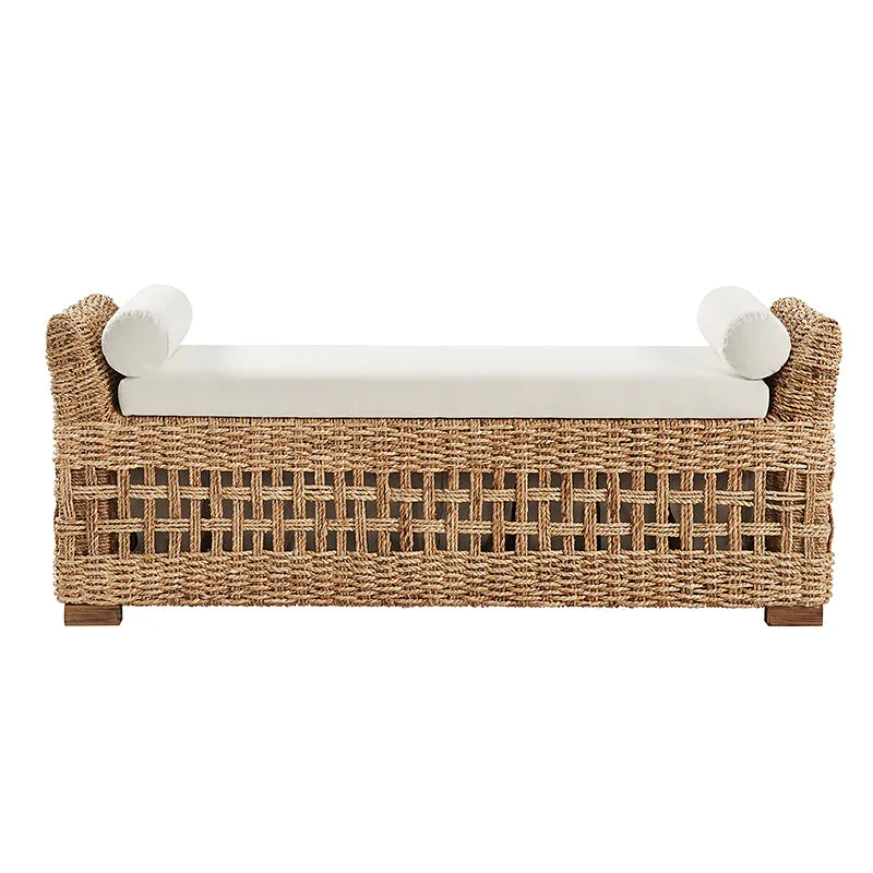 Coastal Charm: Leo Ratten Storage Bench