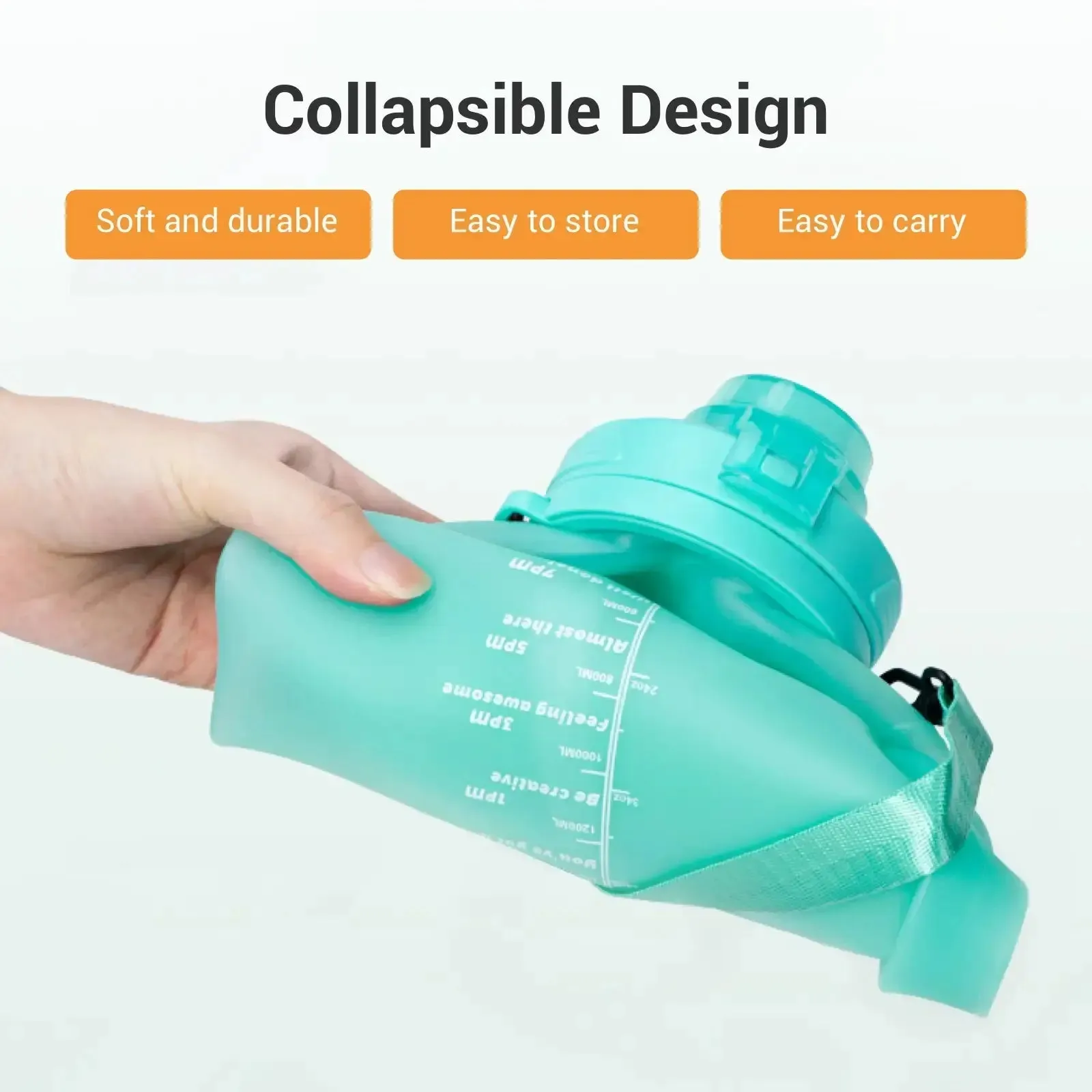 Collapsible Large Capacity Travel Water Bottle 67oz