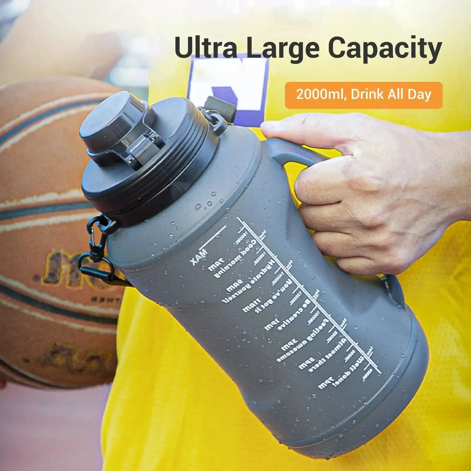 Collapsible Large Capacity Travel Water Bottle 67oz