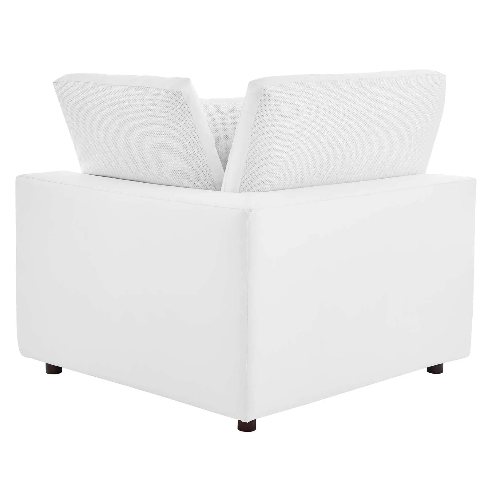 Commix Down Filled Overstuffed Vegan Leather 4-Piece Sectional Sofa White EEI-4915-WHI