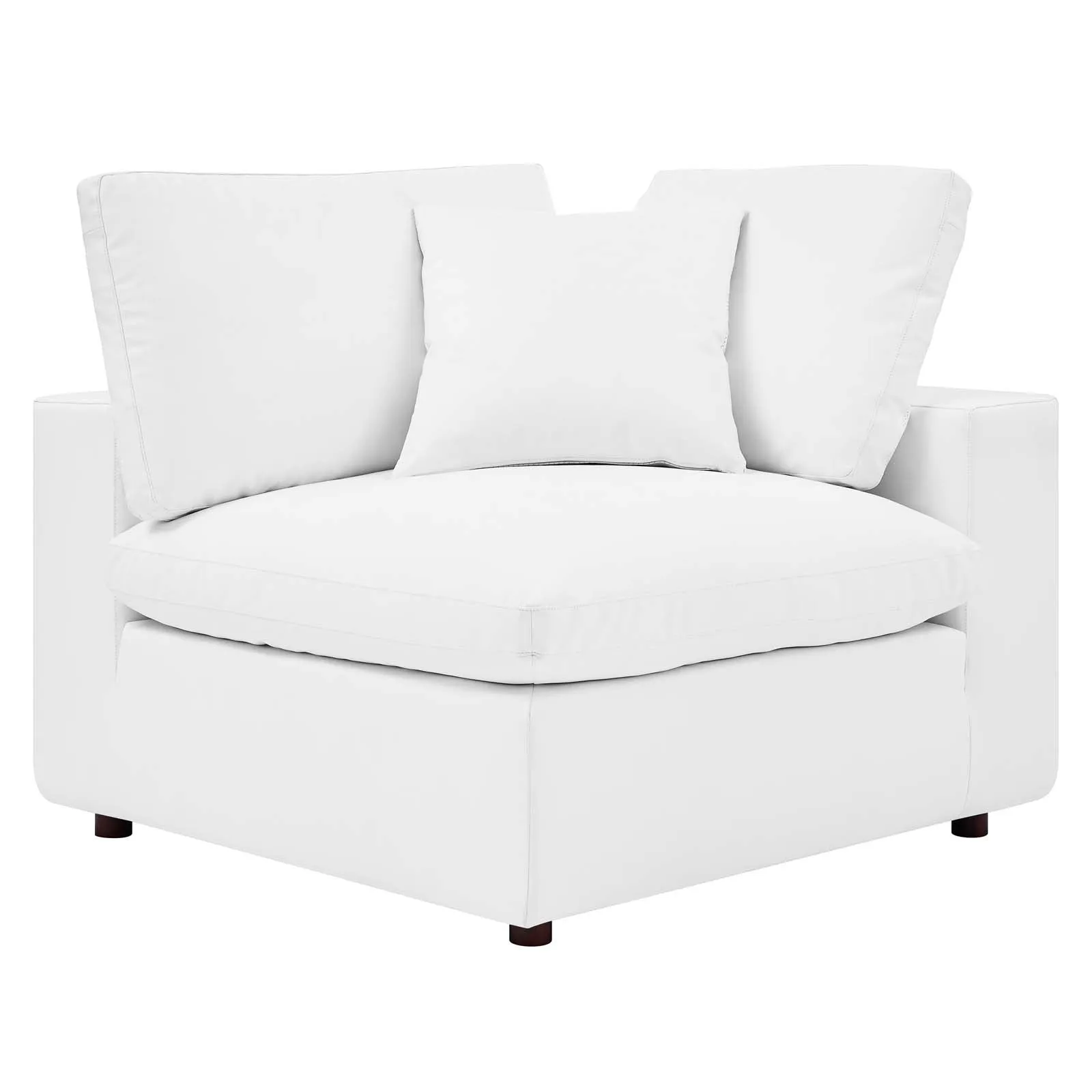 Commix Down Filled Overstuffed Vegan Leather 6-Piece Sectional Sofa White EEI-4921-WHI