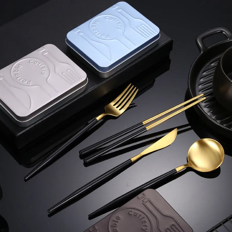 Creative Splicing Tableware 304 Stainless Steel Portuguese Knife Fork Spoon and Chopsticks Western Tableware