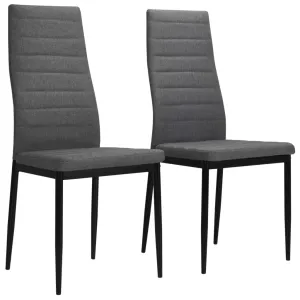 Dining Chairs 2 pcs Light Grey Fabric