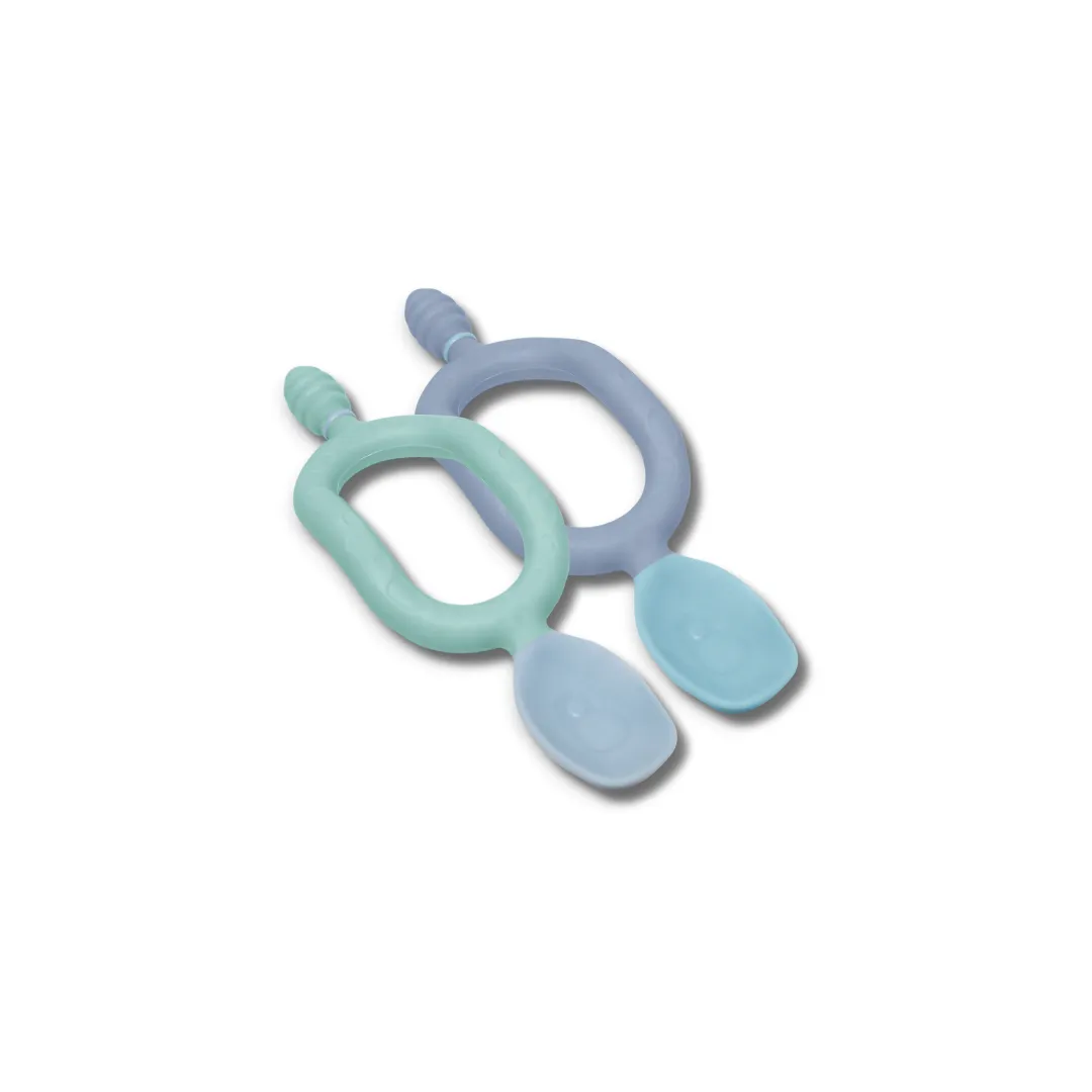 Dippit Multi Stage Baby Weaning Spoon and Dipper Mint & Blue - Pack of 2