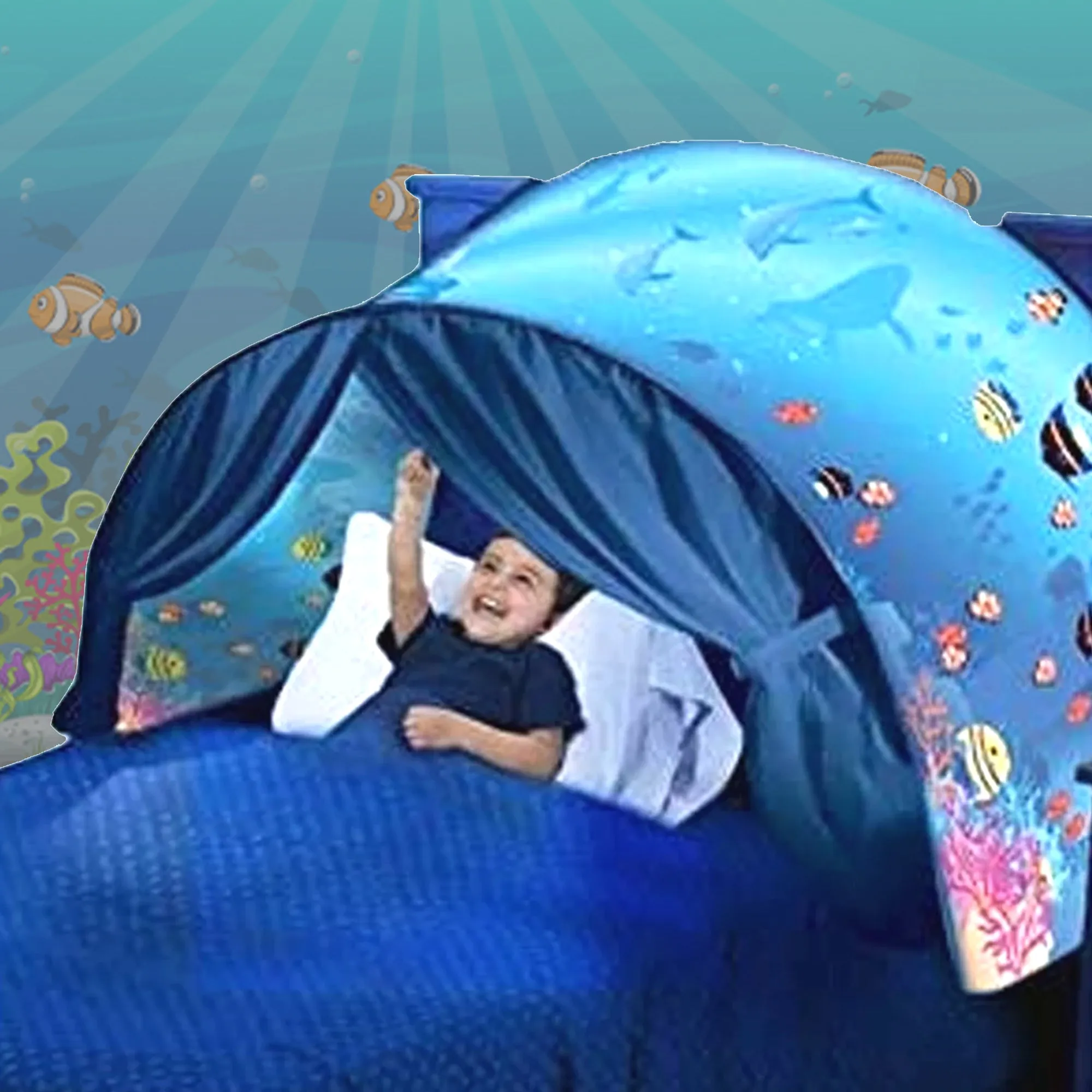 Dreamtents Fun Pop Up Tent - Undersea World - Twin (w/ Light) 2 Pk