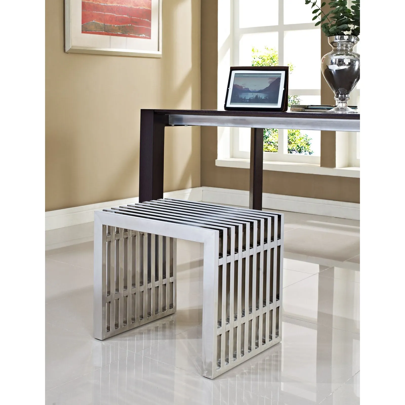 Durable Gridiron Large  Stainless Steel - Fancy Benches For Living Room