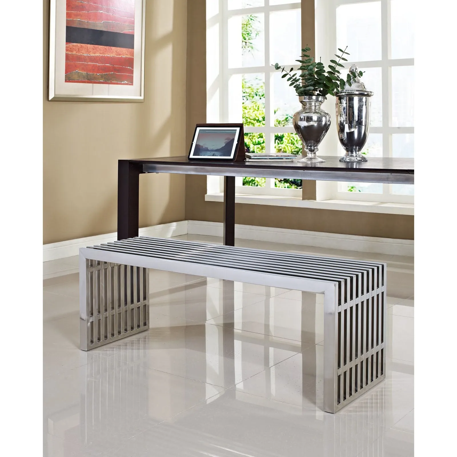 Durable Gridiron Large  Stainless Steel - Fancy Benches For Living Room