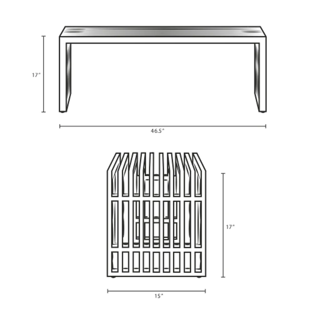 Durable Gridiron Large  Stainless Steel - Fancy Benches For Living Room