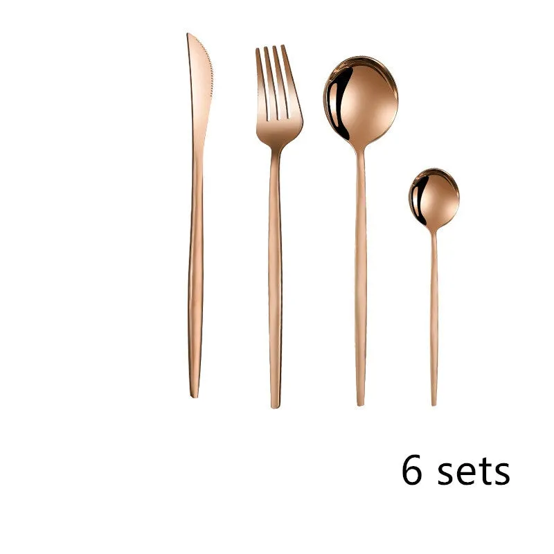 Elegant Portuguese Anti Corrosion Stainless Steel Tableware Set