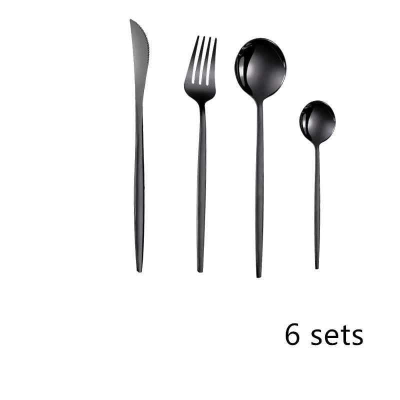 Elegant Portuguese Anti Corrosion Stainless Steel Tableware Set